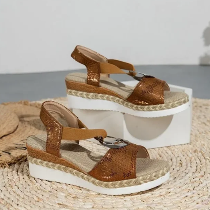 Lentara™ | Stijlvolle, orthopedische sandalen met Sleehak